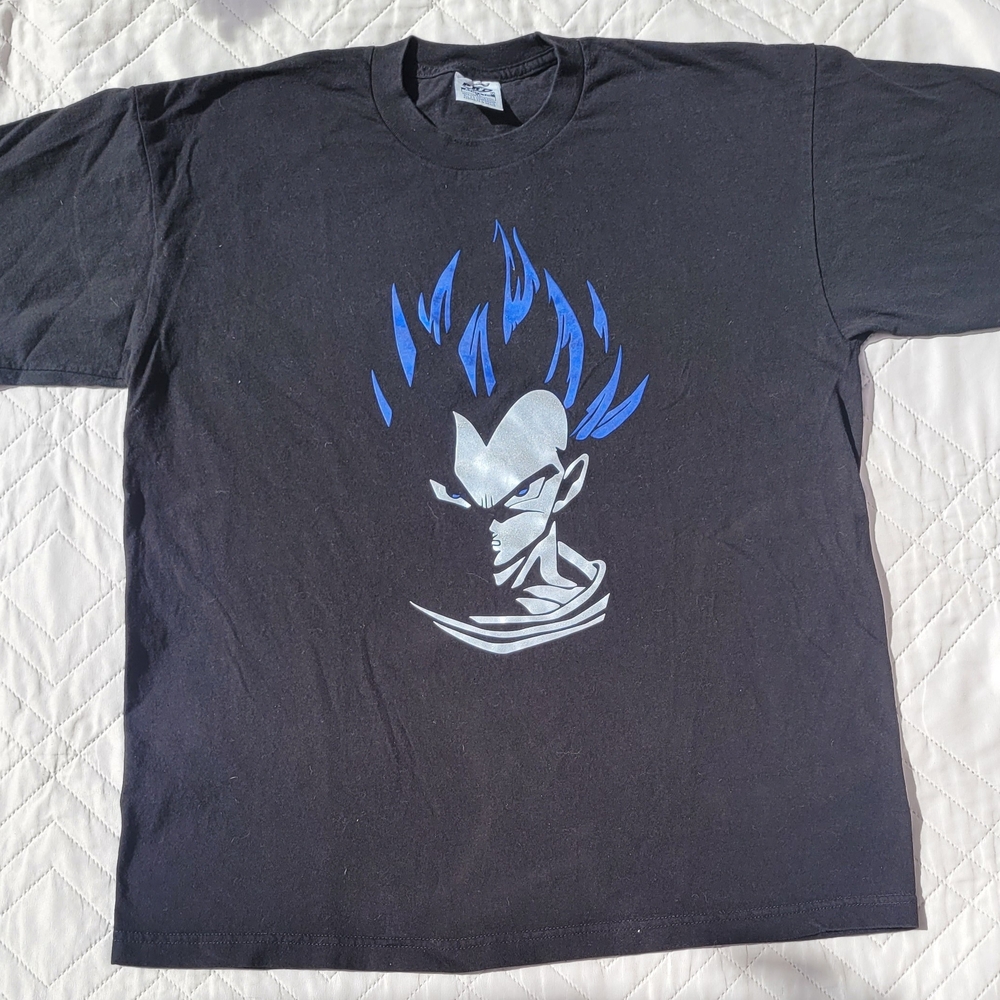 Black Graphic T-Shirt with Blue Design